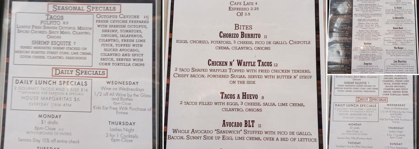 Taco Shack Jupiter Menu