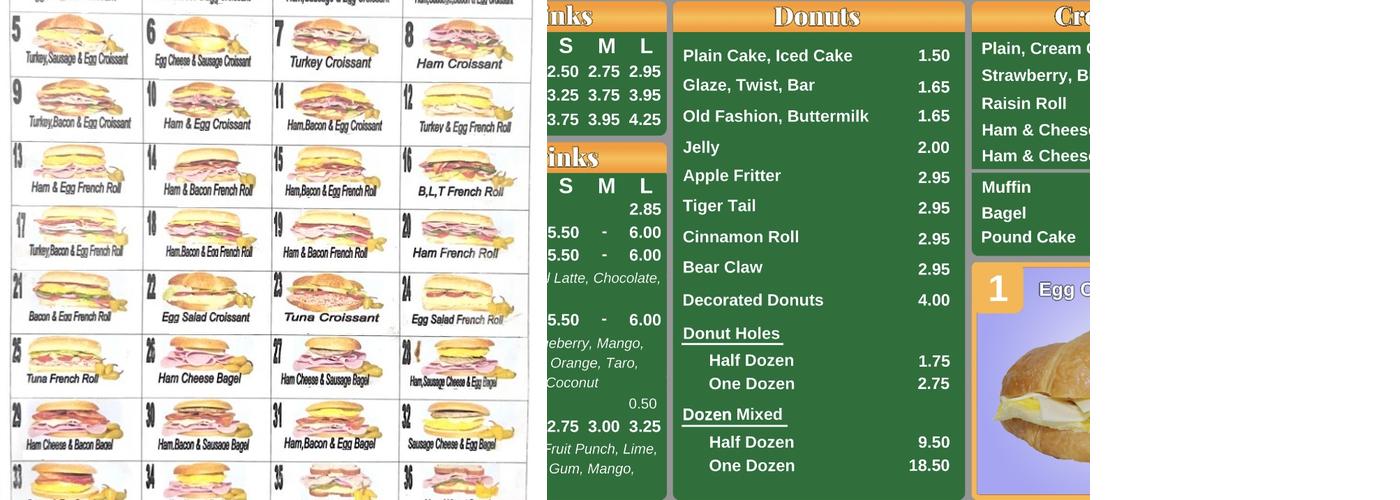 L&A Donuts Menu
