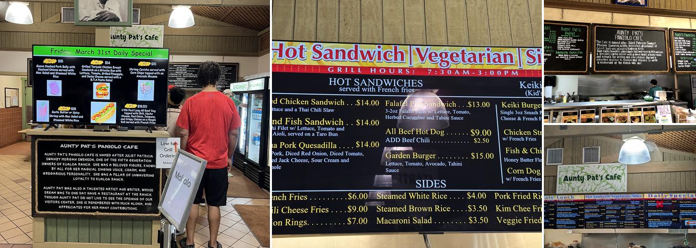 Aunty Patʻs Cafe & Grill Menu