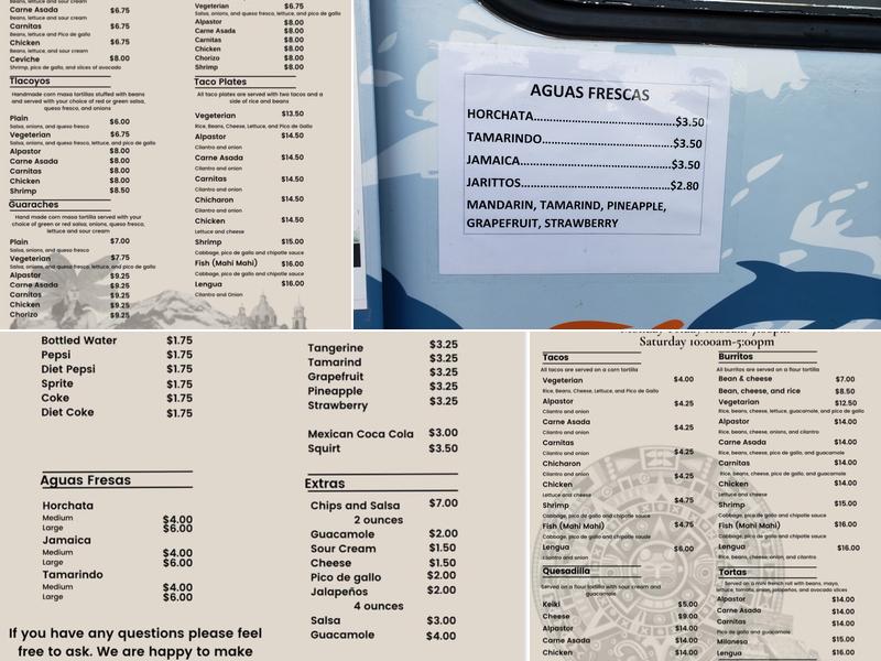 La Poblana Comida Mexicana Menu