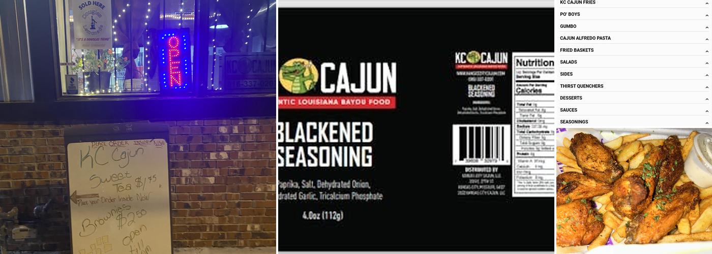 KC Cajun Menu