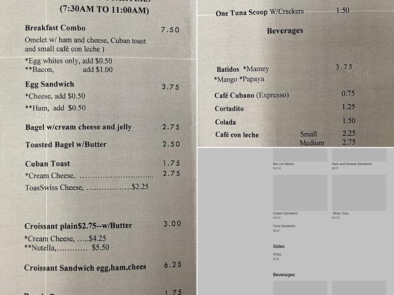 Fefa’s Cafe Menu