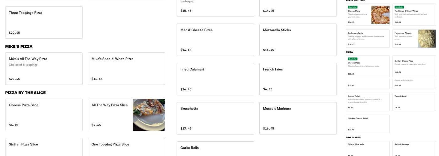 Mike's Pizzeria & Italian Restaurant Menu