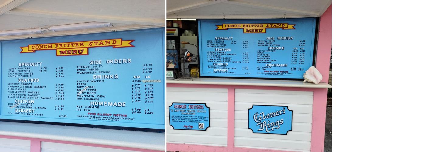 Key West Original Conch Fritters Menu