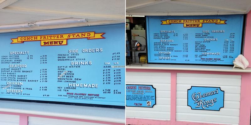 Key West Original Conch Fritters Menu