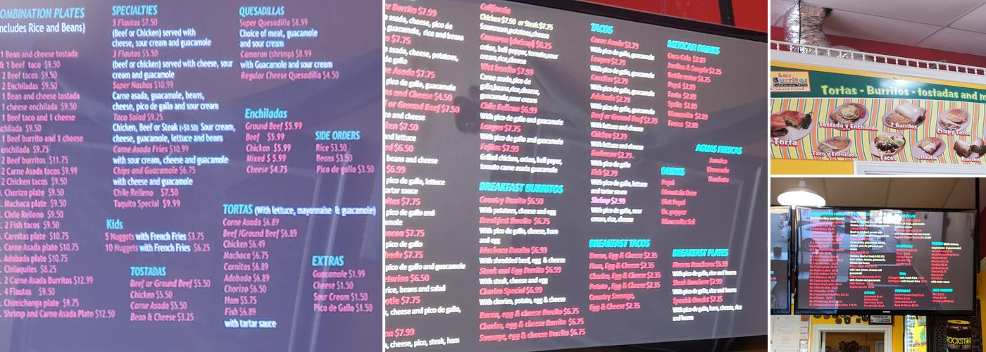 Los Burritos Menu