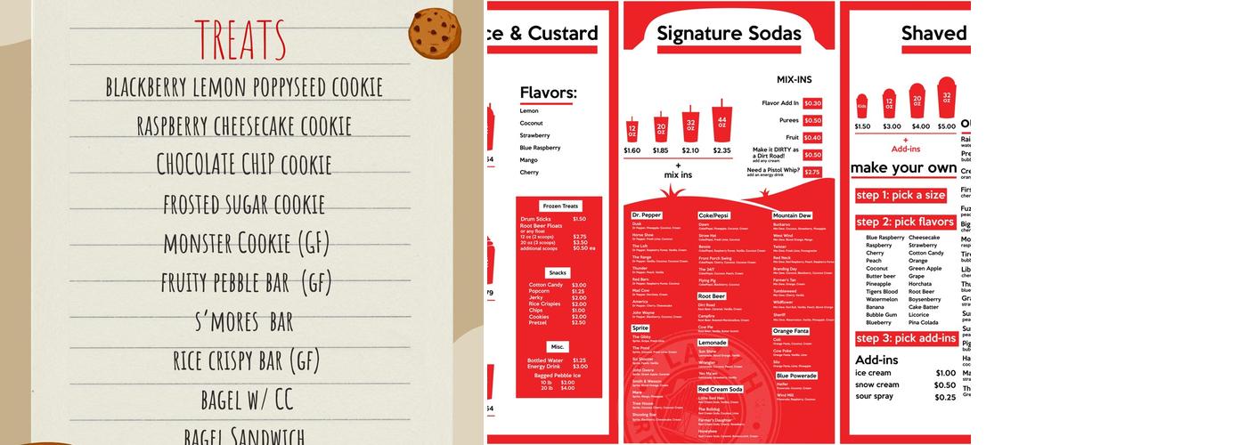 Lazy H Red Barn Menu