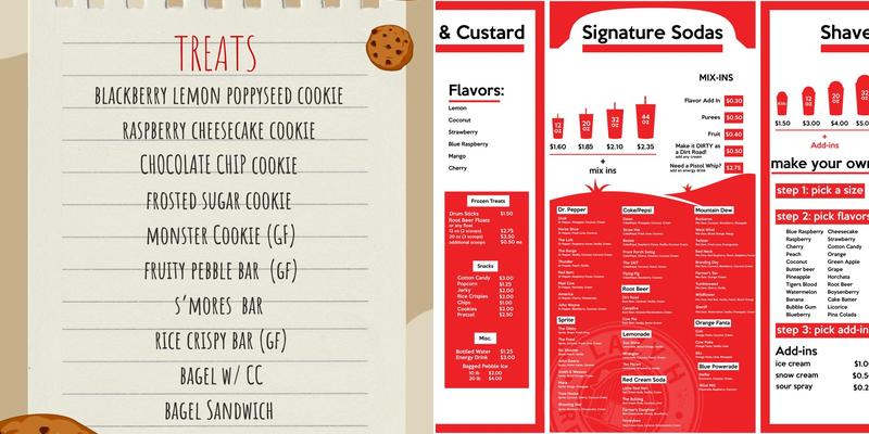 Lazy H Red Barn Menu