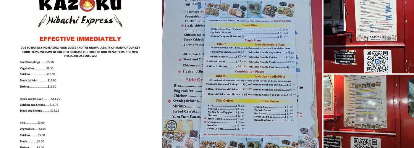Kazoku Hibachi Express Menu