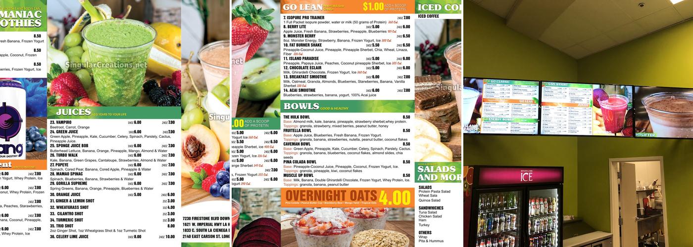 Anders Juice Bar Menu