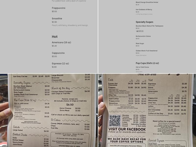 Wolfe's Den Menu