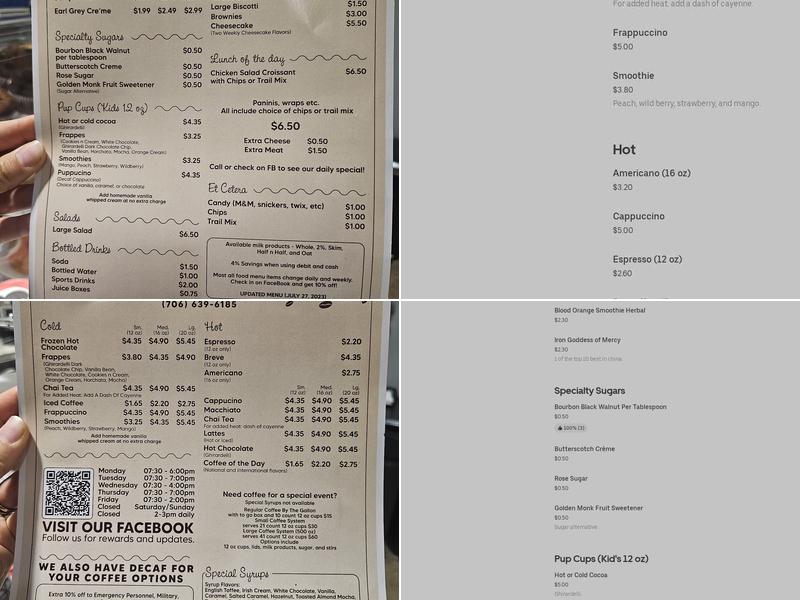 Wolfe's Den Menu