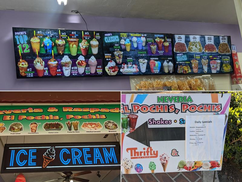 Neveria El Pochis, Pochis Menu