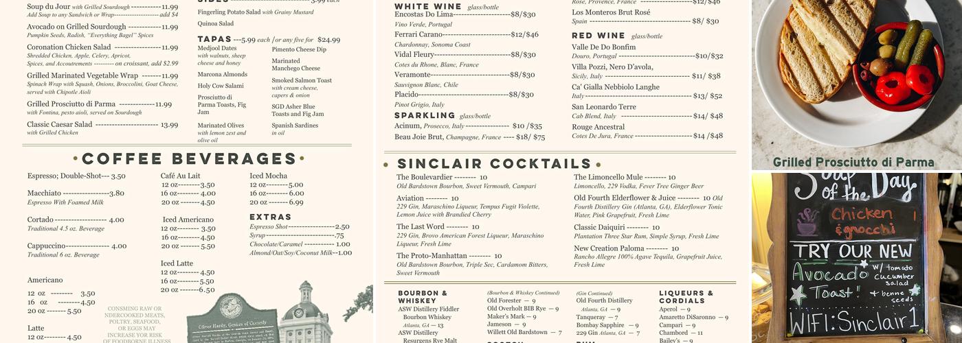 The Sinclair Menu