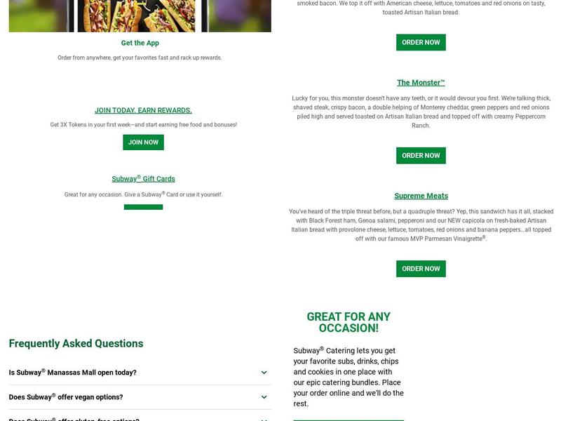Subway Menu