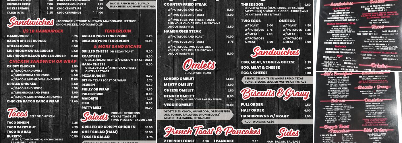 Bill’s Place Menu