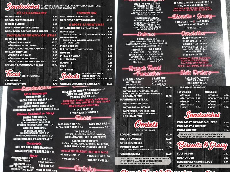Bill’s Place Menu
