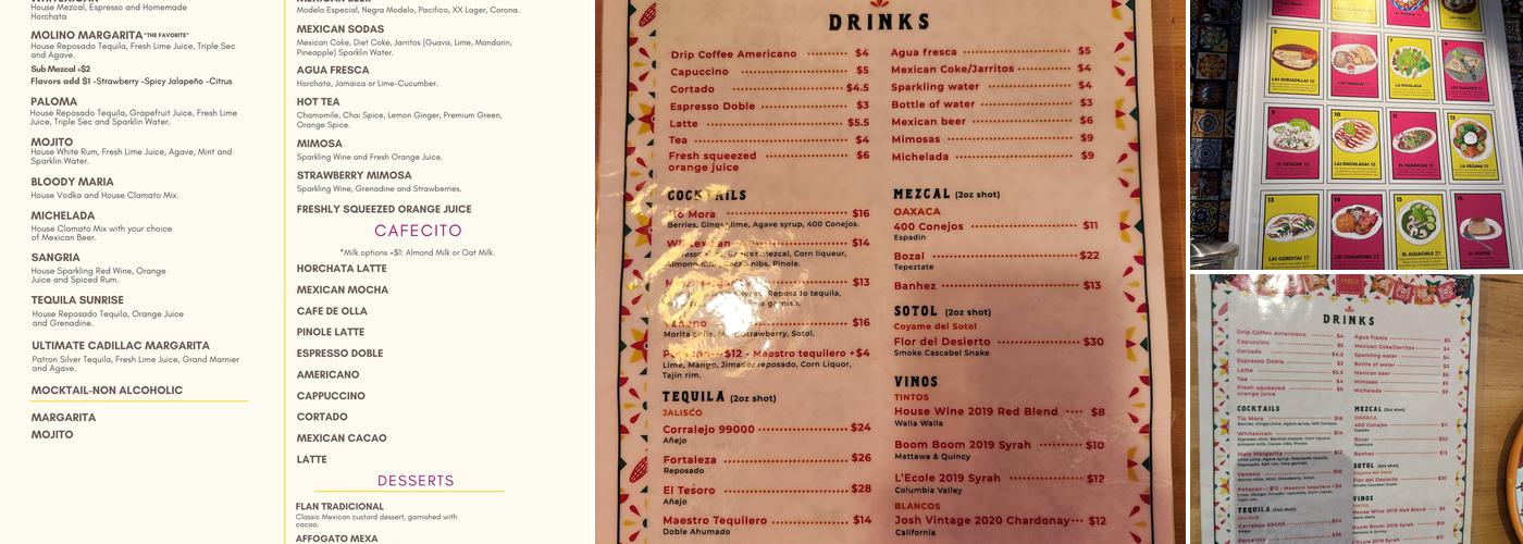 Maiz Molino Menu