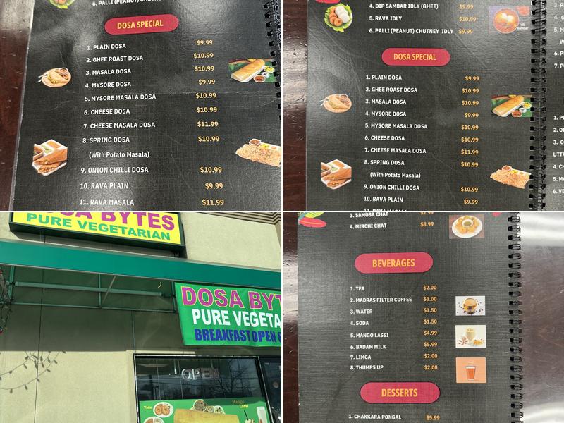 Dosabytes Menu