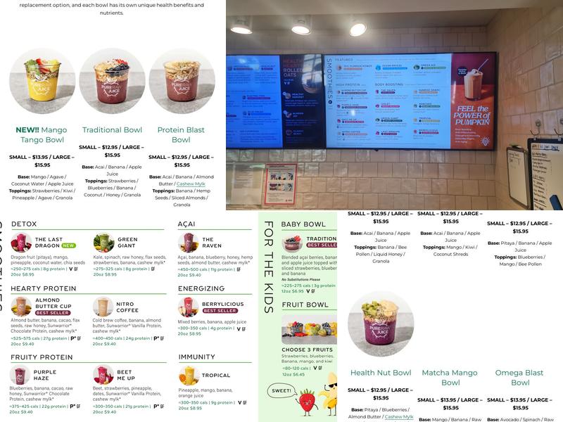 Pure Raw Juice - Green Spring Station Menu