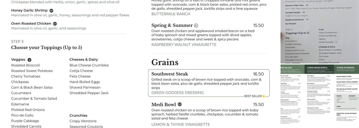 Lemon And Thyme Menu