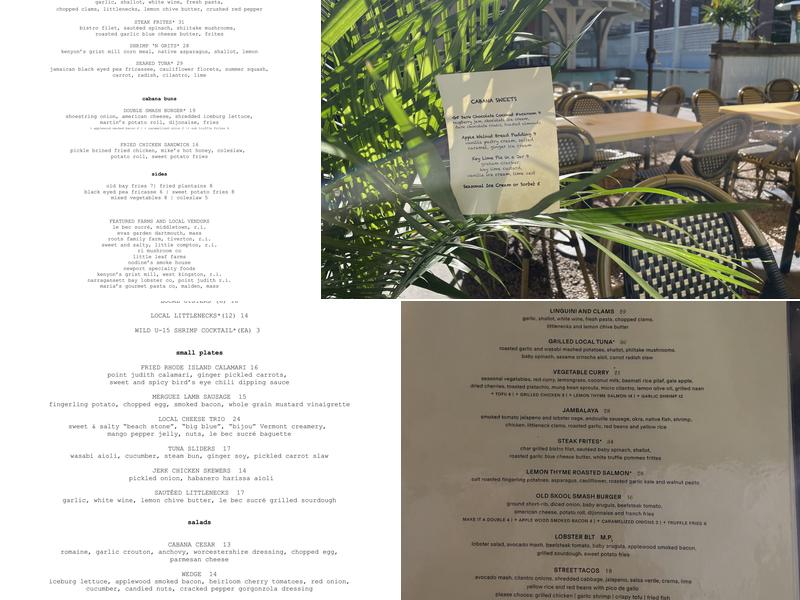 Cabana Menu