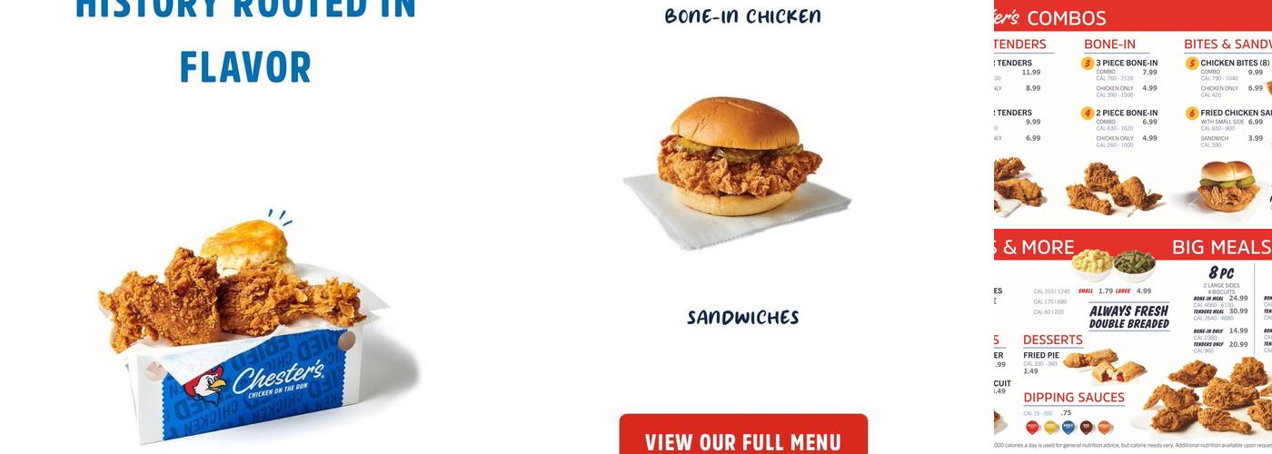 Chester's Menu