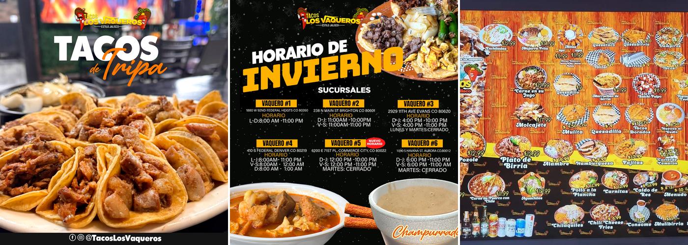 Tacos Los Vaqueros Menu