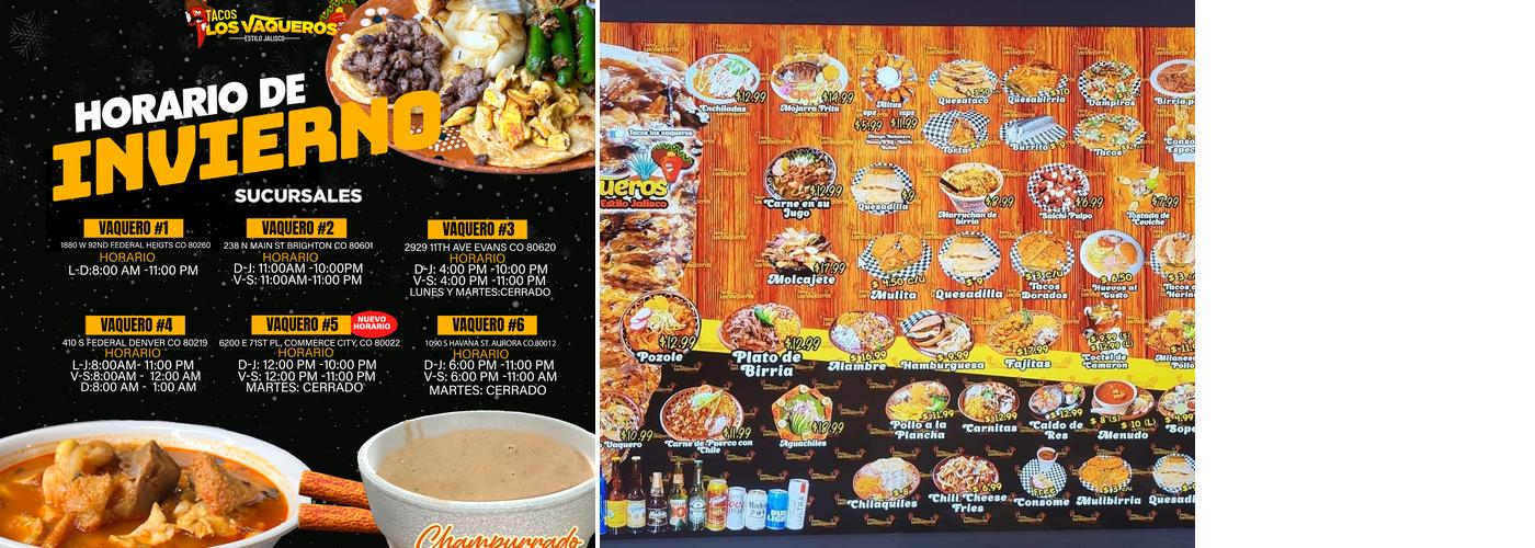 Tacos Los Vaqueros Menu