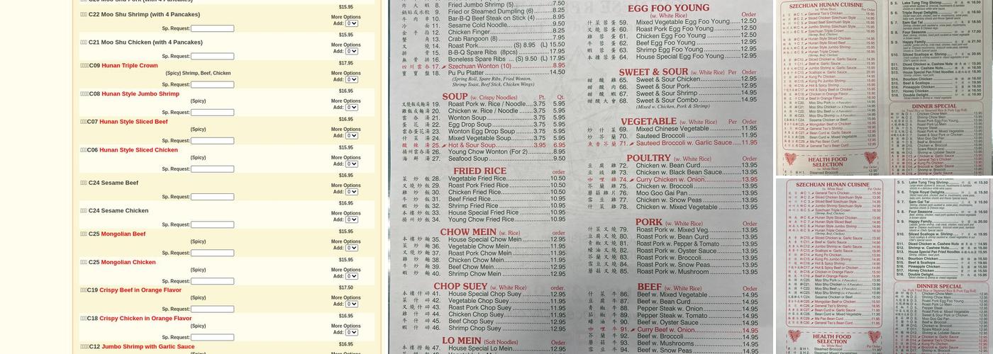 No 1 Chinese Restaurant Menu