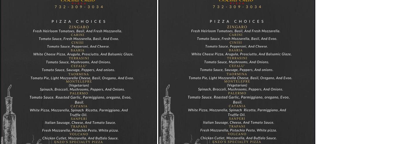 Bella ciao pizza truck Menu