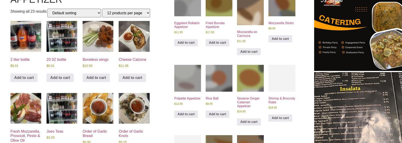 A Legna Wood Fired Pizza Menu