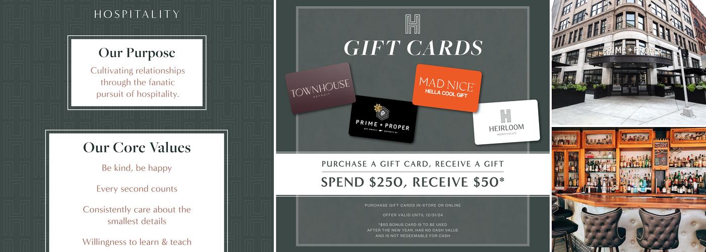 Heirloom Hospitality Menu