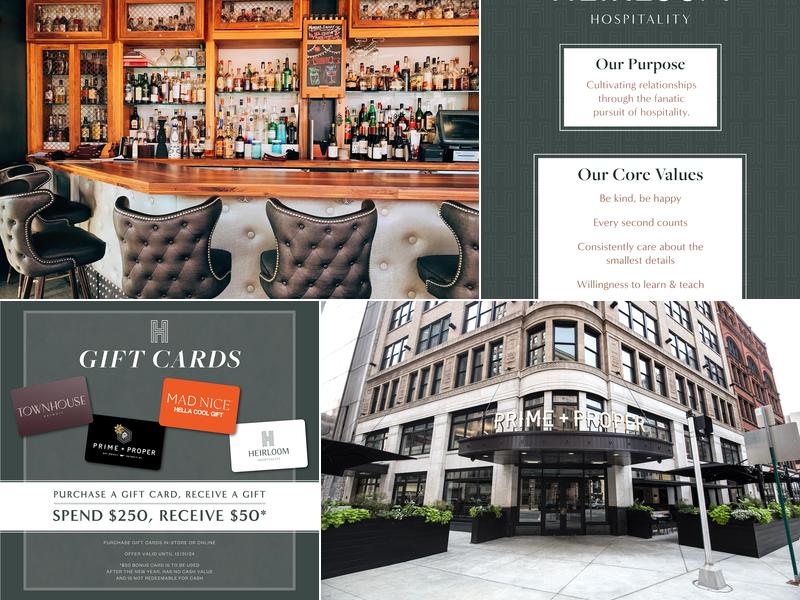 Heirloom Hospitality Menu