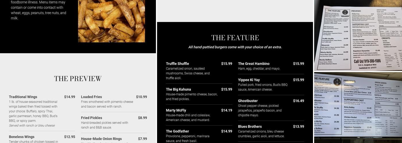 Barley and Burger Smashed Menu