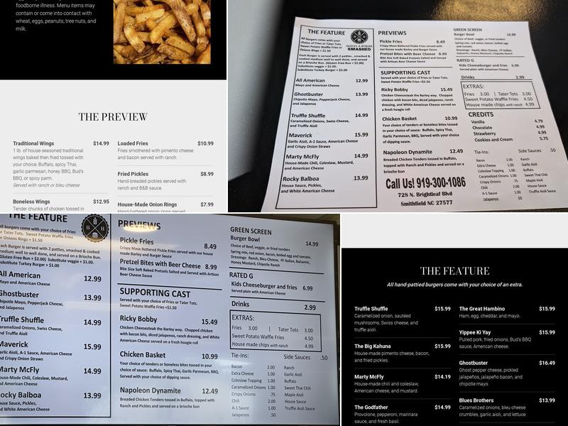 Barley and Burger Smashed Menu