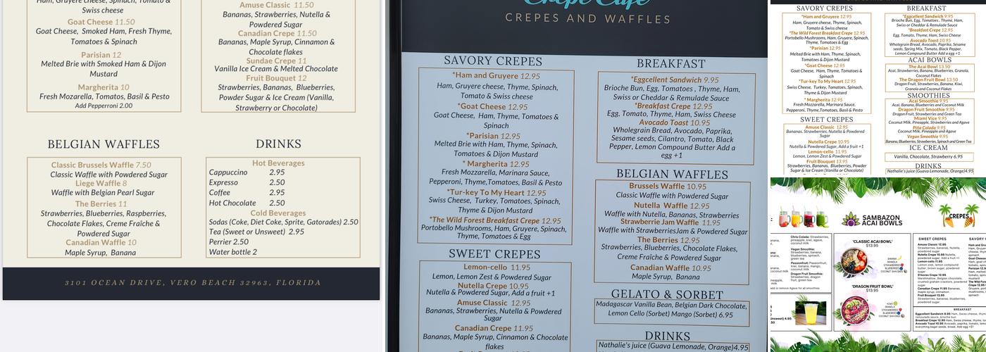 Amuse Bouche Crêpe Café Menu