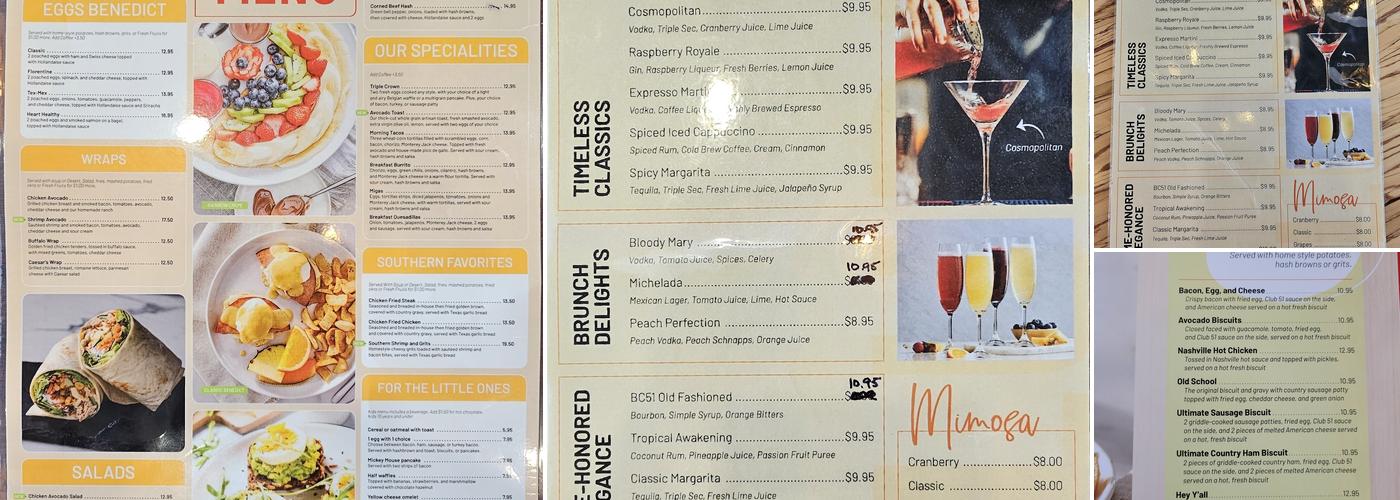 Breakfast Club 51 Fort Worth Menu