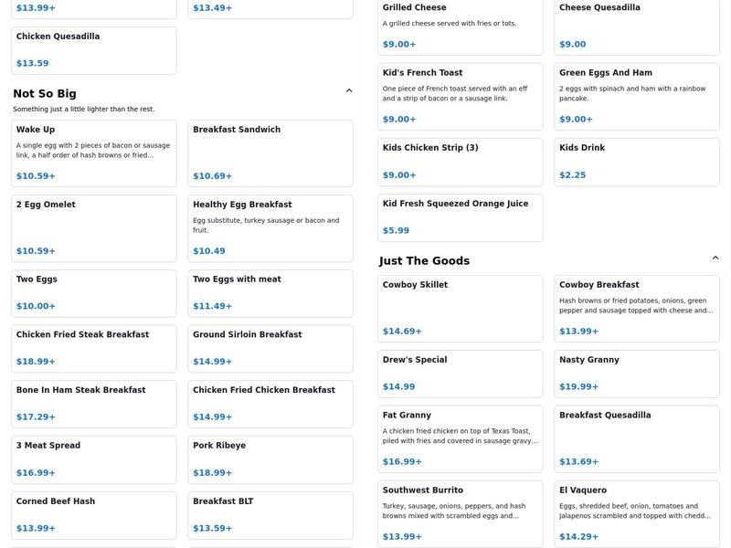 Granny's Kitchen - SW 89th St. Menu