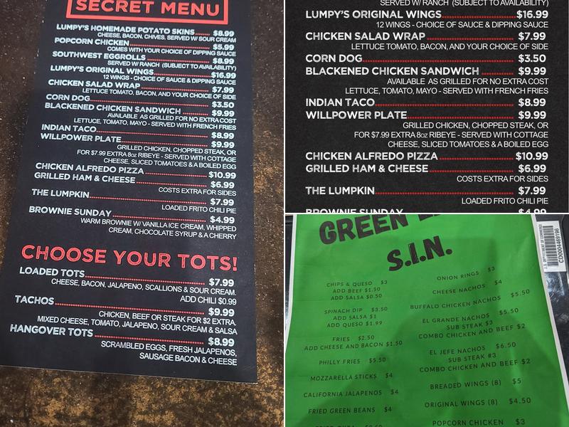 Lumpy's Sports Grill Menu