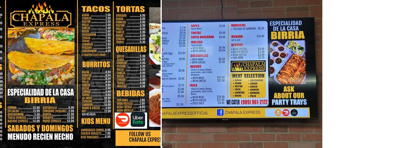 Chapala Express Menu