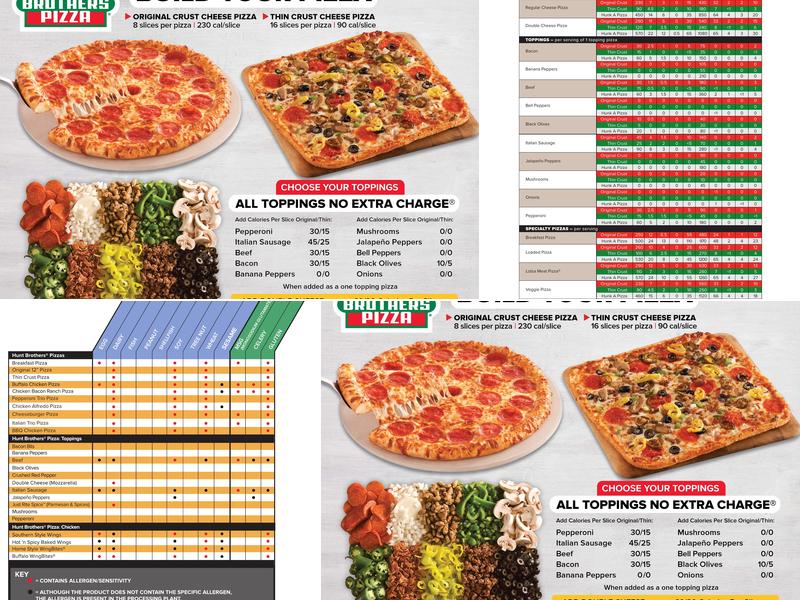 Hunt Brothers Pizza Menu