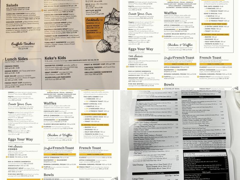 Keke's Breakfast Cafe Menu