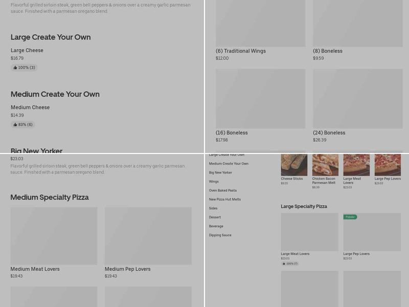 Pizza Hut Menu