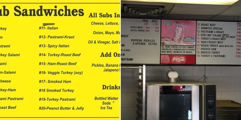 DKs Snack Shack, Subwiches Menu