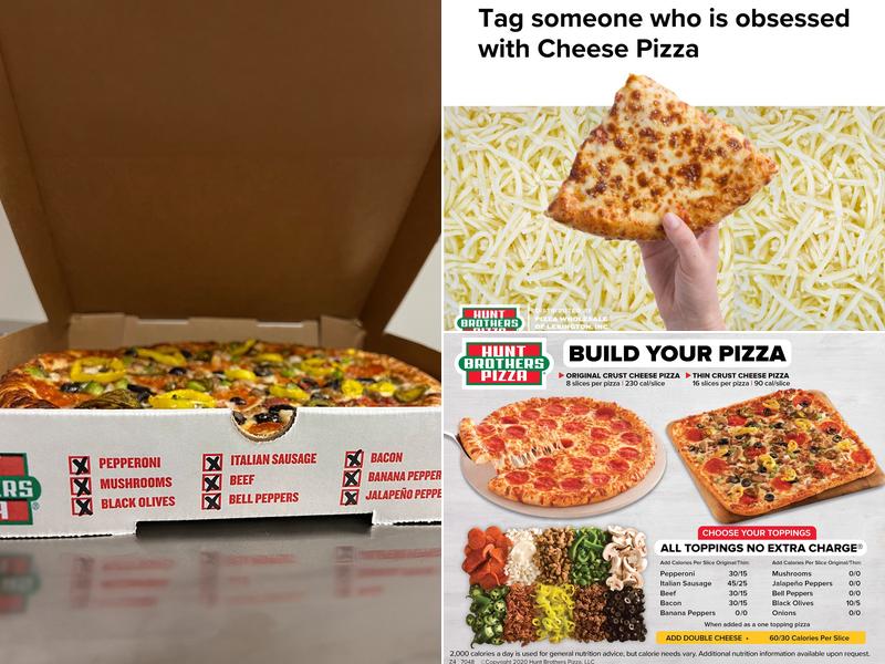 Hunt Brothers Pizza Menu