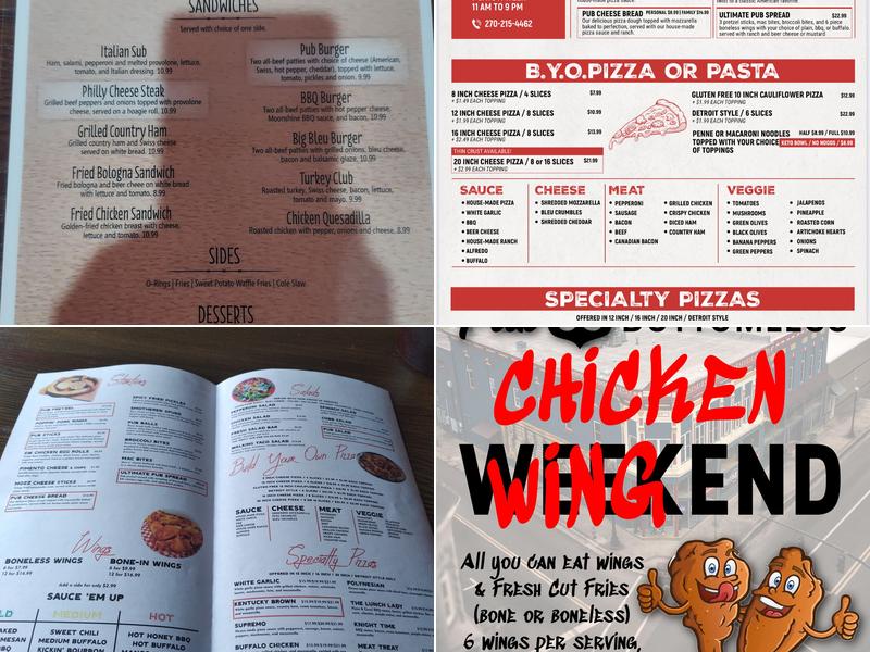 Pub 68 Menu