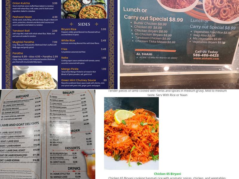 Al Shahi Palace Menu