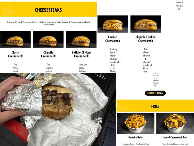 Pardon My Cheesesteak Menu