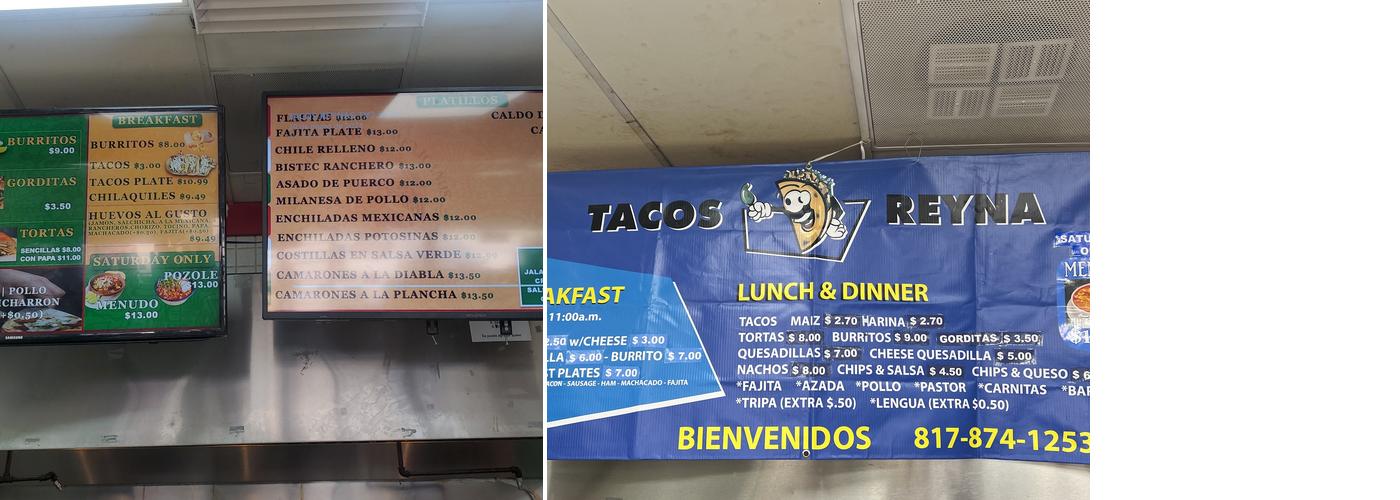 Taqueria la Reyna Menu
